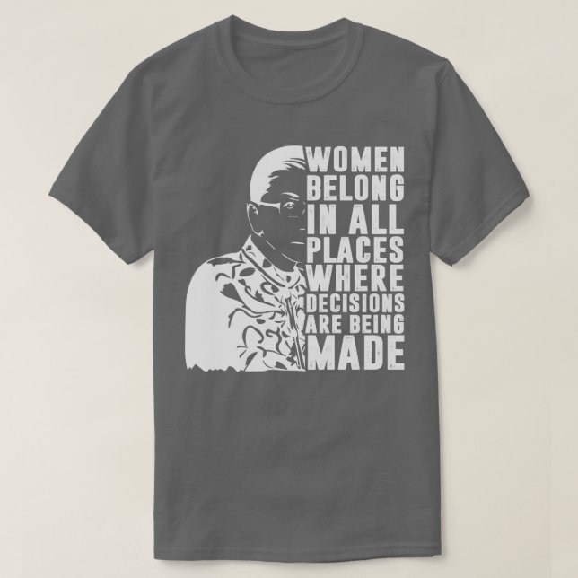 Camiseta Mujeres en todos los lugares donde las decisiones  (Diseño del anverso)