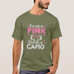 Camiseta Mujeres Encantadoras En La Caza Rosa En Camo