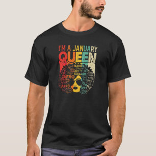 Camiseta Mujeres Enero Cumpleaños Mujeres Reina Africana Ne