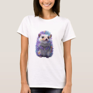 Camiseta Mujeres Erizo de Salpicaduras de Pintura Arcoíris