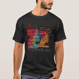 Camiseta Mujeres Es Hermosa Y Resistente Fuerte Poderosa