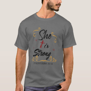 Camiseta Mujeres Es Proverbios Fuertes Regalo Cristiano 31:
