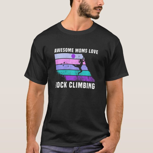 Camiseta Mujeres escalan Chica roca retro puesta de sol aso (Anverso)