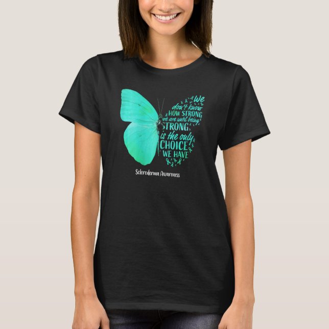Camiseta Mujeres Escleroderma Conciencia Mariposa Cinta Ver (Anverso)
