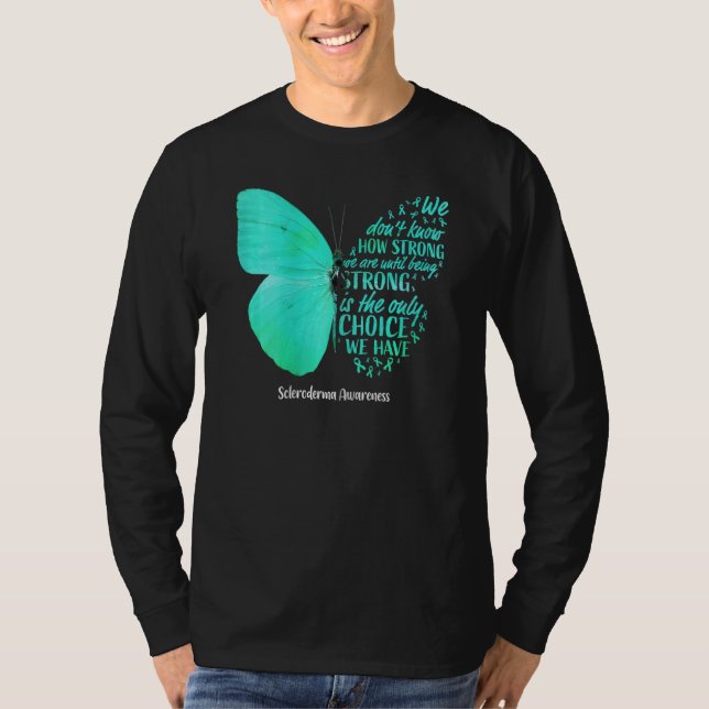 Camiseta Mujeres Escleroderma Conciencia Mariposa Cinta Ver (Anverso)