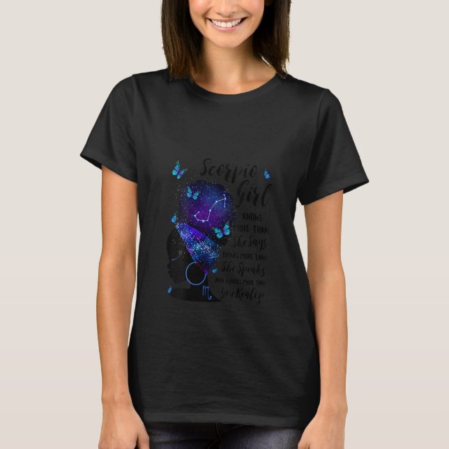 Camiseta Mujeres Escorpio Chica Diez Años Graciosos Para Mu (Anverso)