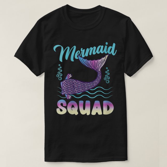 Camiseta Mujeres Escuadrón de la Sirenita Cumpleaños VNeck (Diseño del anverso)