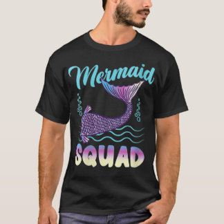 Camiseta Mujeres Escuadrón de la Sirenita Cumpleaños VNeck