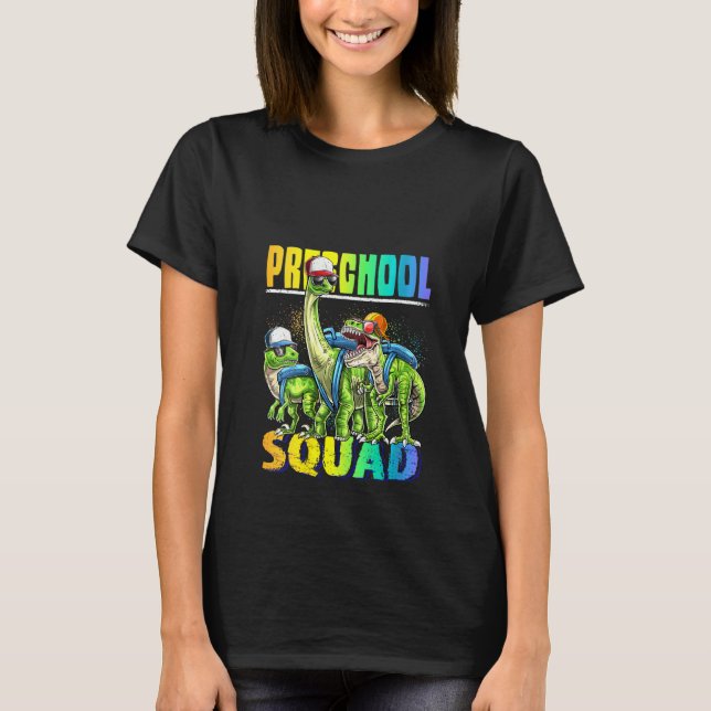 Camiseta Mujeres Escuadrón De Preescolar T Rex Dinosaurio D (Anverso)