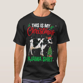 Camiseta Mujeres Esta Es Mi Navidad Pajama Cow Lover Sant