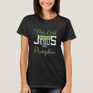 Camiseta Mujeres Este Chica Corre Sobre Jesús y Calabaza Gr