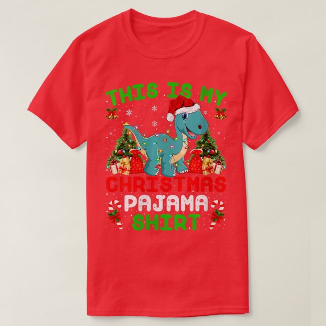 Camiseta Mujeres Este Es Mi Navidad Pajama Brontosaurus C (Diseño del anverso)