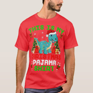 Camiseta Mujeres Este Es Mi Navidad Pajama Brontosaurus C