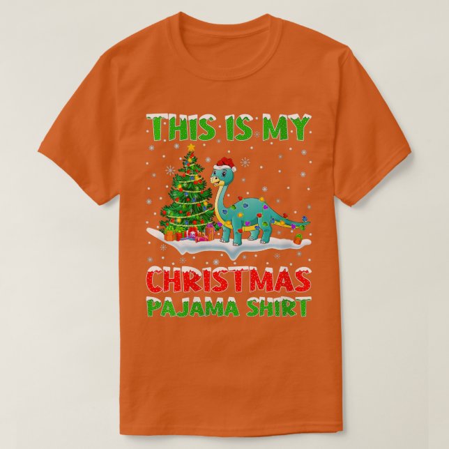 Camiseta Mujeres Este Es Mi Navidad Pajama Brontosaurus C (Diseño del anverso)