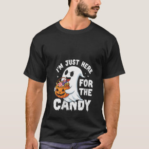 Camiseta Mujeres Estoy Aquí Solo por Los Dulces de Hallowee