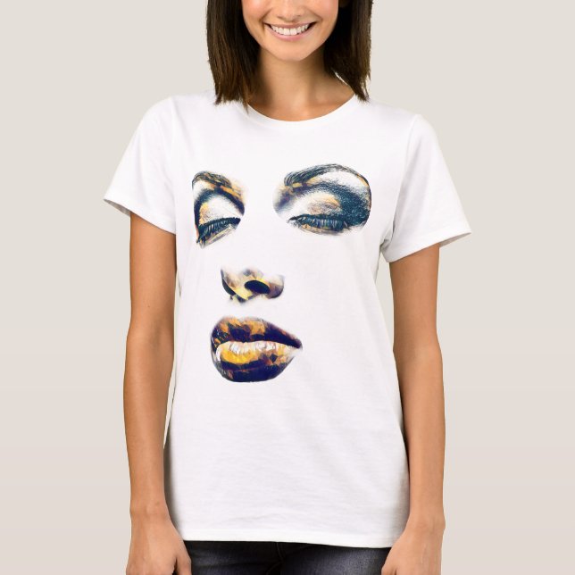 Camiseta Mujeres Face Gold Makeup belleza Resumen original (Anverso)