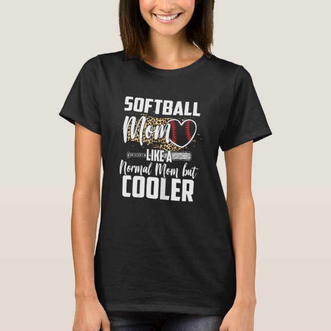 Camiseta Mujeres fans de Softball Leopard Cheetah Mamá Sof (Anverso)