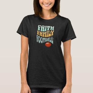 Camiseta Mujeres Fe Familia Fútbol Mujeres Groovy Retro 6