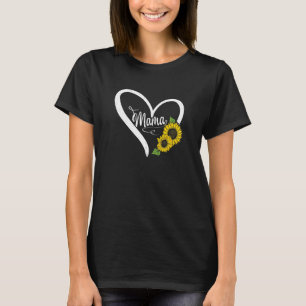 Camiseta Mujeres felices Día de la Madre Mamá Corazón Daisy