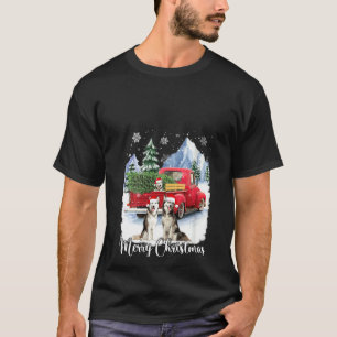 Camiseta Mujeres Feliz Navidad Siberian Husky Santa Red Tr