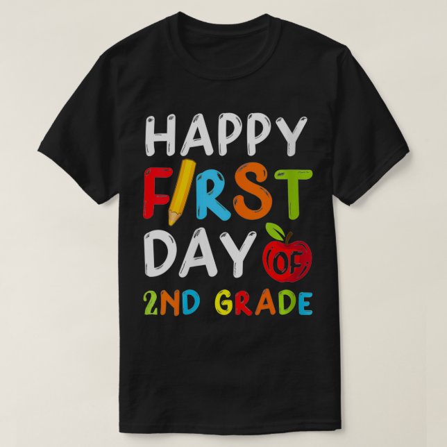 Camiseta Mujeres Feliz Primer Día De Enseñanza Estudiantil  (Diseño del anverso)