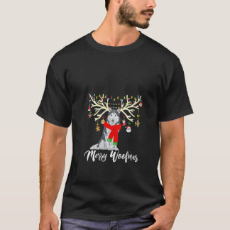 Camiseta Mujeres Feliz Woofmas Husky Siberiano Reno Chris