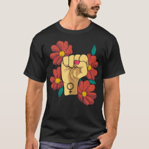 Camiseta Mujeres feministas flores pujan por la igualdad de