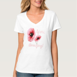 Camiseta Mujeres Florales Rojas Increíbles