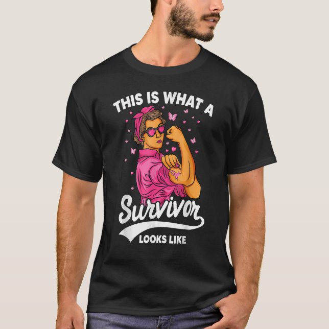 Camiseta Mujeres Fuertes Cinta Rosa Esto Es Lo Que Una Sobr (Anverso)