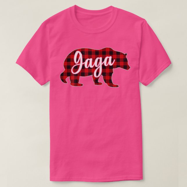 Camiseta Mujeres Gaga Oso Navidades Camisas Rojas Familia P (Diseño del anverso)