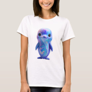 Camiseta Mujeres Galaxia Delfín Mármol Remolino Cósmico