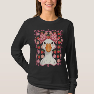 Camiseta Mujeres Ganso de Fresa Verano Lazo