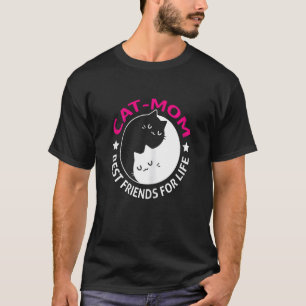 Camiseta Mujeres Gata Mamá Mejores Amigas Por Vida Ying Yan