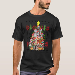 Camiseta Mujeres Gato Feo de Navidad Árbol de Navidad 2