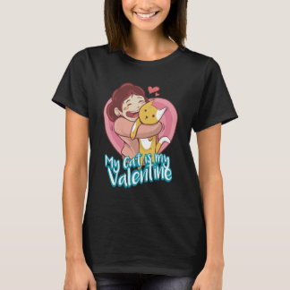 Camiseta Mujeres Gato Negras de San Valentín