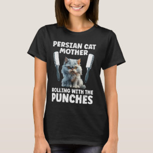 Camiseta Mujeres GATO PERSA MADRE RODANDO CON GOLPES Divert