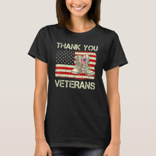 Camiseta Mujeres Gracias Veteranos Combatiendo Boots Día de