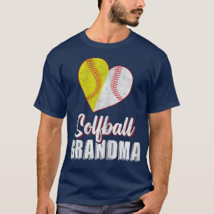 Camiseta Mujeres Graciosas De Béisbol Softball Abuela Bola 