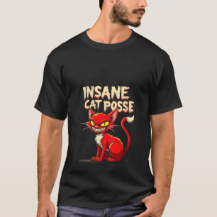Camiseta Mujeres Graciosas Diseño De Gatos Dementes Gatos P