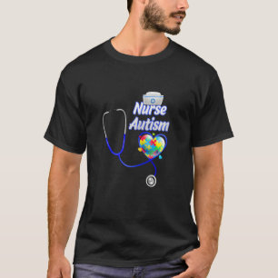 Camiseta Mujeres Graciosas Enfermeras Autismo Rompecabezas 