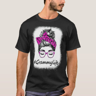 Camiseta Mujeres Grammy Life Bleached Leopard Messy Bun 1