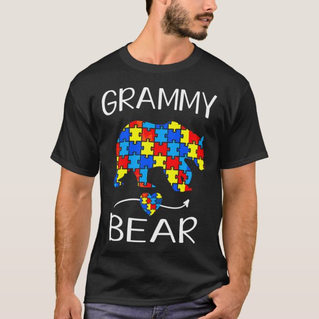 Camiseta Mujeres Grammy Osos Autismo Conciencia Amor Apoyo  (Anverso)
