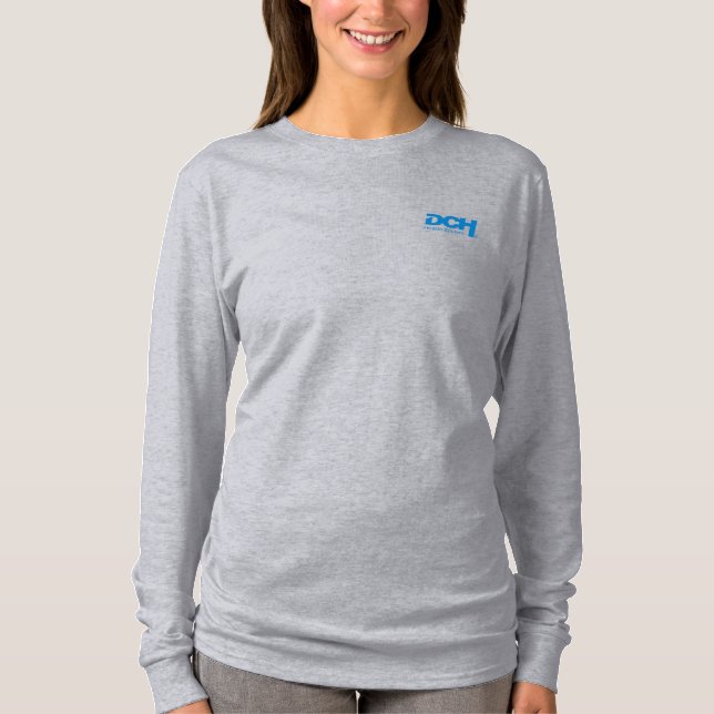 Camiseta Mujeres - Gris - Manga larga - Logo azul DCH (Anverso)
