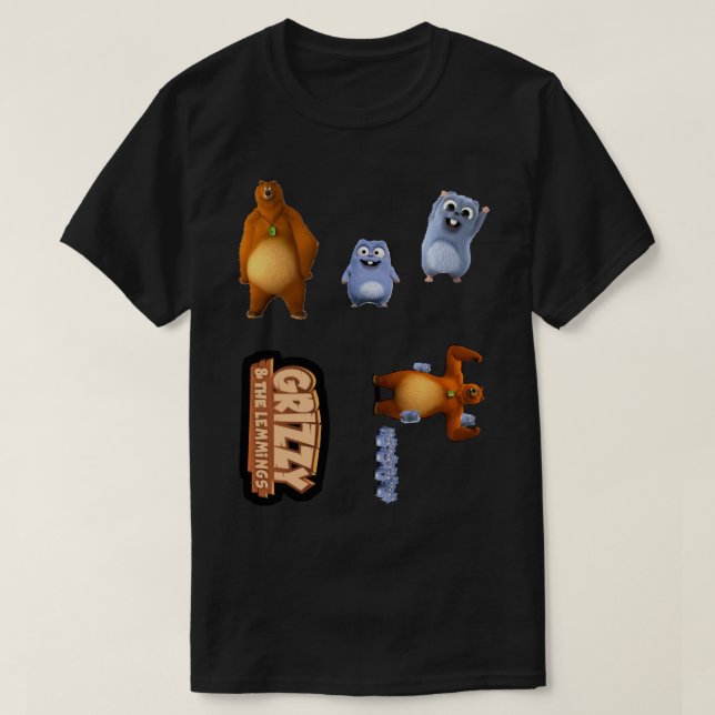 Camiseta Mujeres Grizzy Y Lemmings Divertidos Niños Regalo  (Diseño del anverso)