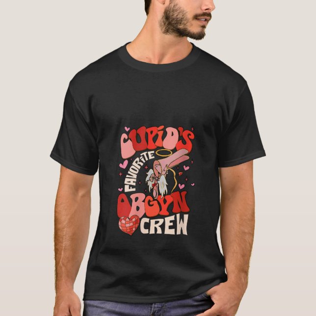 Camiseta Mujeres Groovy Heart Disco Cupido es OBGYN favorit (Anverso)