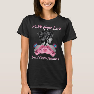 Camiseta Mujeres Guantes Boxeo Fe Esperanza Amor Cáncer de 