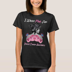 Camiseta Mujeres Guantes Boxeo Que Uso Rosa Para El Cáncer