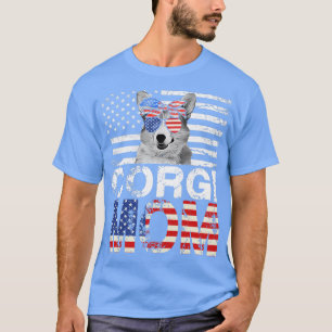 Camiseta Mujeres Guay Corgi Mom Usa Flag Patriotic Mothers 