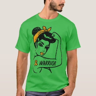 Camiseta Mujeres guerreras inquebrantables Naranja Ribbon L