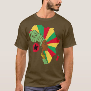 Camiseta Mujeres Guinea Bissau Bandera África Mapa étnico H